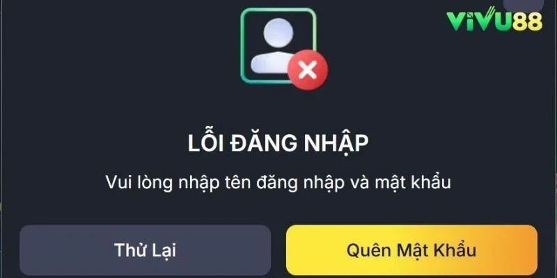 Nhấn chọn “quên mật khẩu” sau khi truy cập vào Vivu88