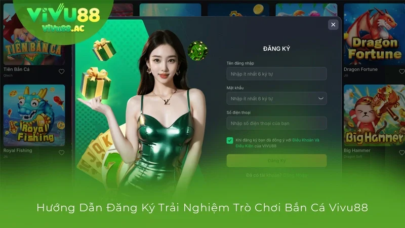 Các bước đăng ký trải nghiệm game bắn cá đẳng cấp tại vivu88